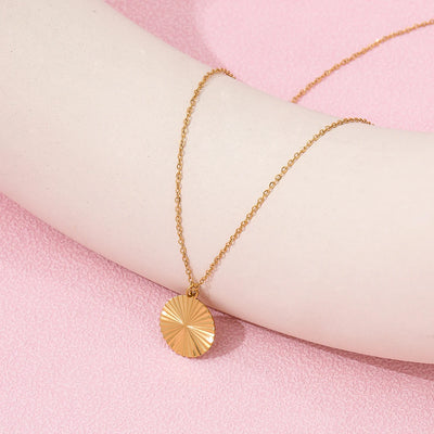 Radiant Disc Pendant Necklace
