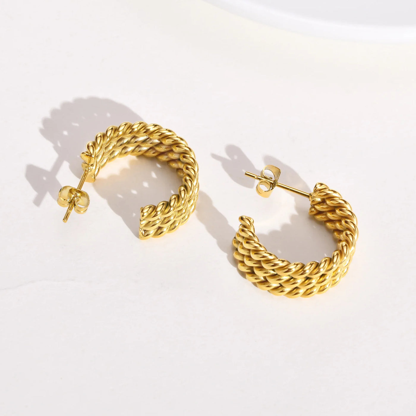 Chunky Rope Chain Hoop Earrings