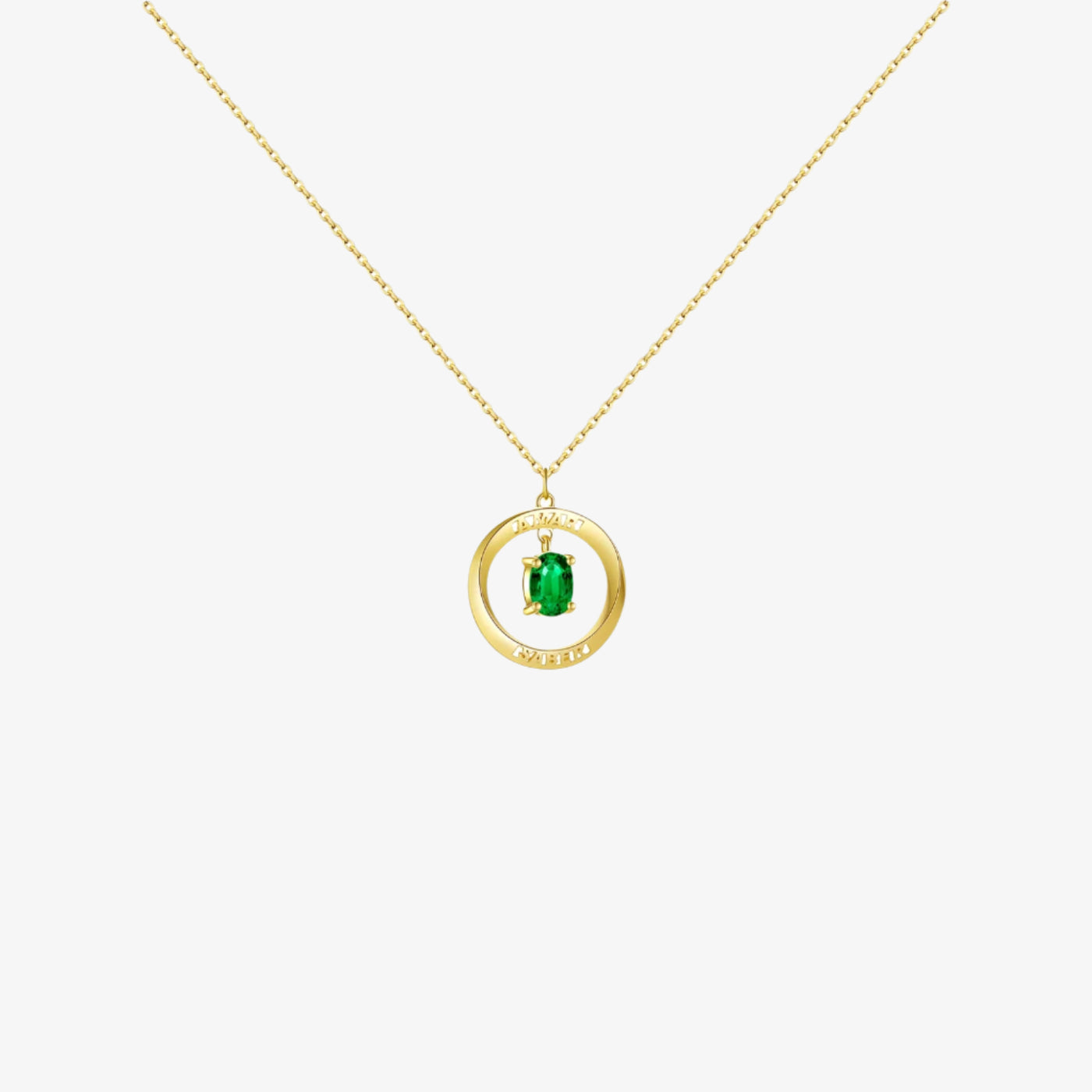 Emerald Circle Pendant Necklace | S925