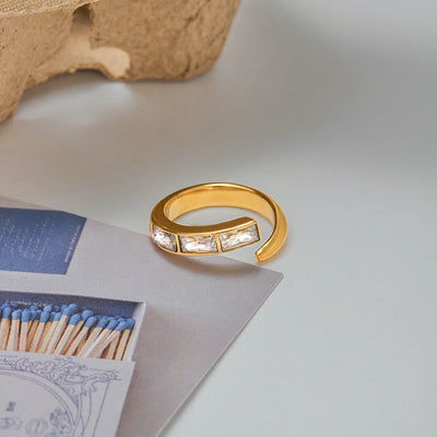 Trio Stone Ring (Adjustable)