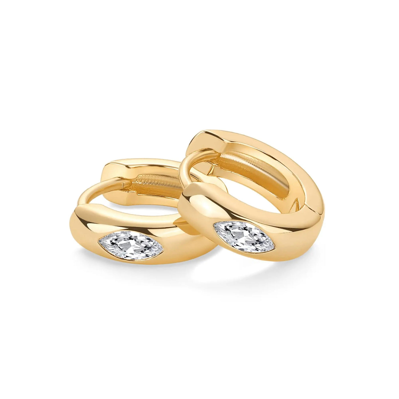 Marquise Crystal Huggie Hoop Earrings