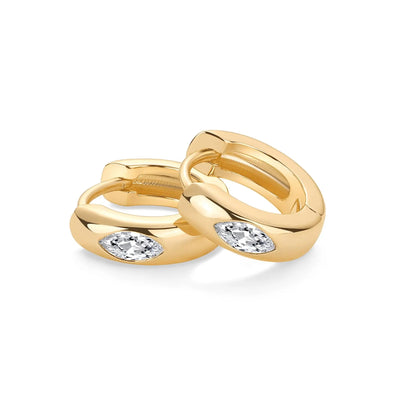 Marquise Crystal Huggie Hoop Earrings