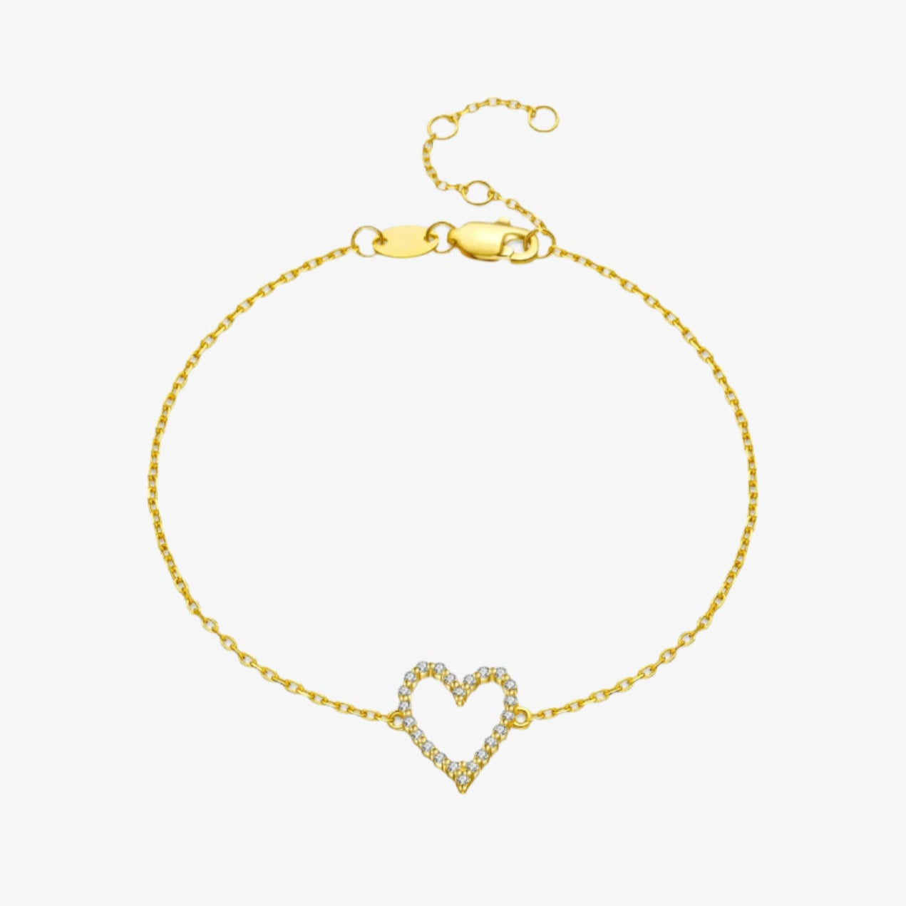 Heart Outline Chain Bracelet | S925