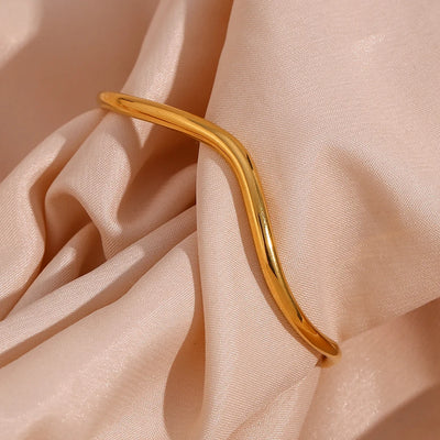 Curved Wave Cuff Bracelet