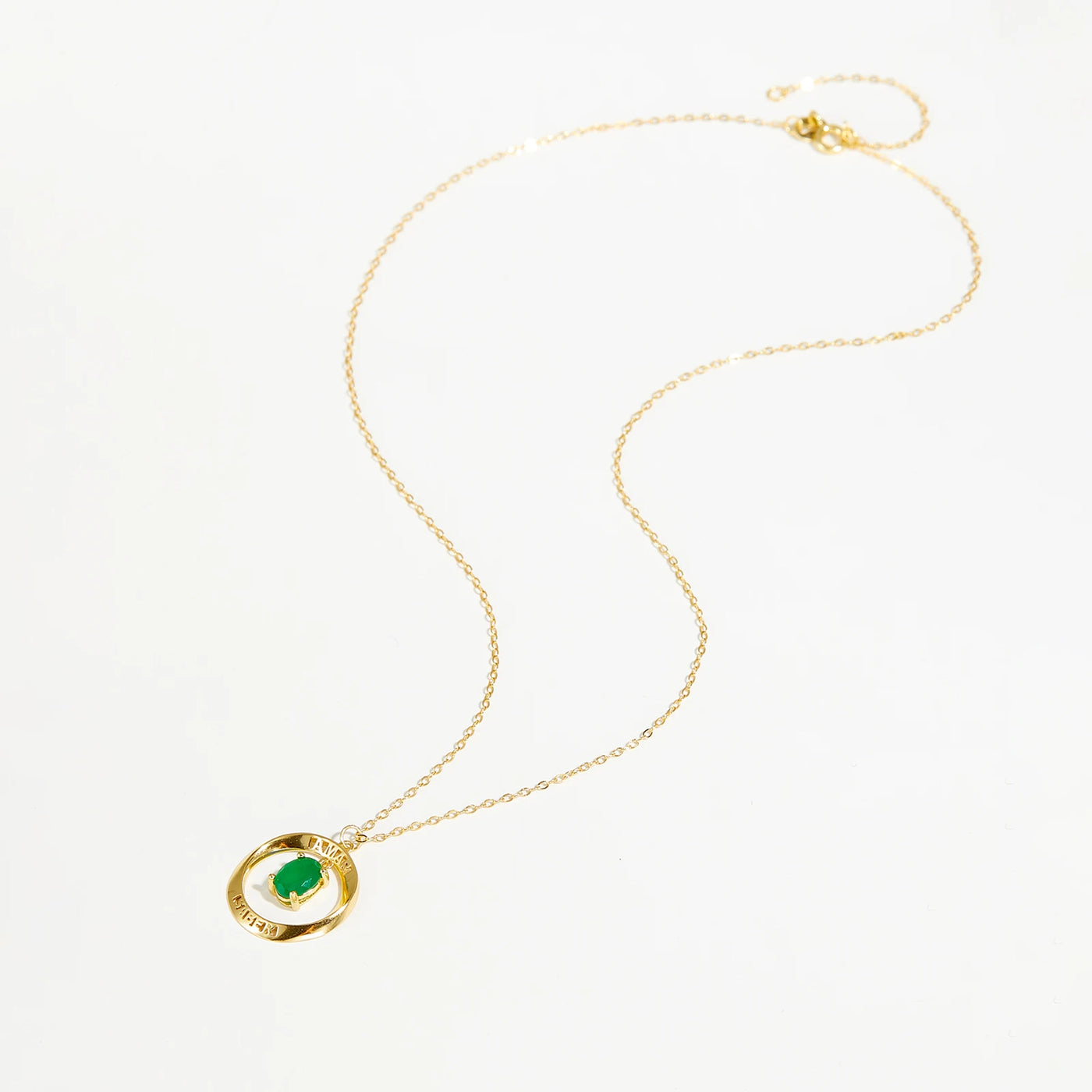 Emerald Circle Pendant Necklace | S925