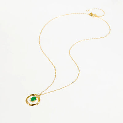 Emerald Circle Pendant Necklace | S925