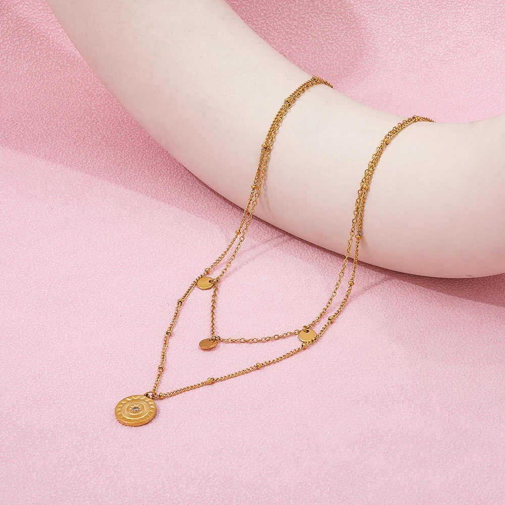 Double Layered Coin Necklace