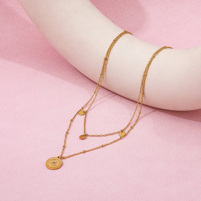 Double Layered Coin Necklace