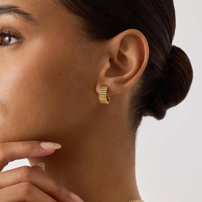 Textured Rectangle Stud Earrings