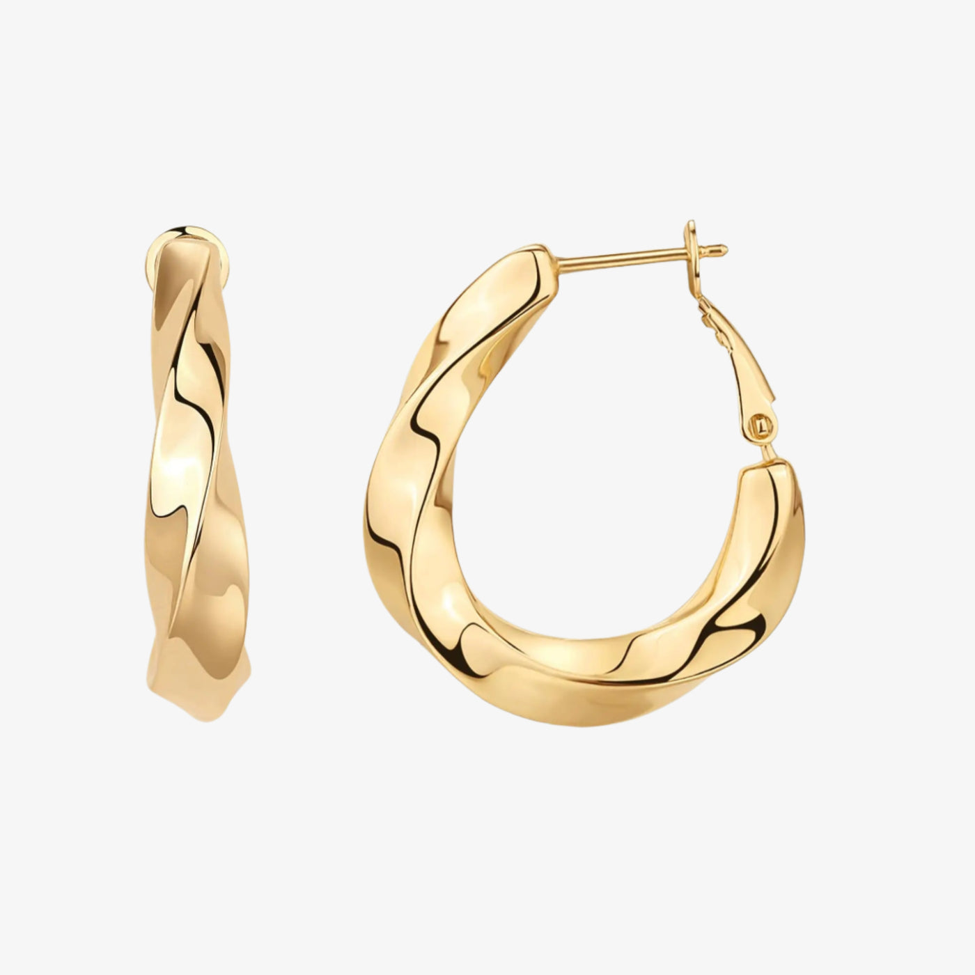 Twisted Ribbon Hoop Earrings | S925