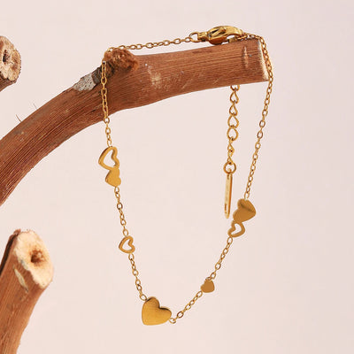 Multi Heart Chain Bracelet
