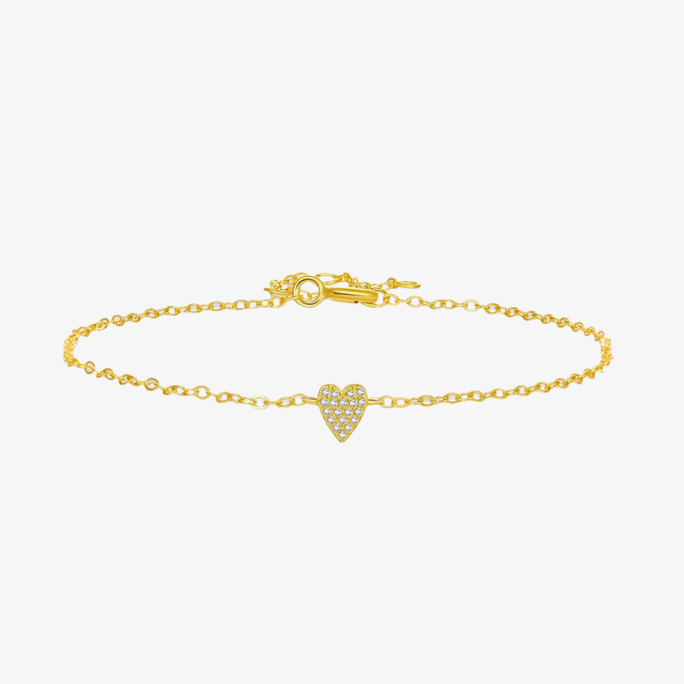 Pavé Heart Chain Bracelet | S925