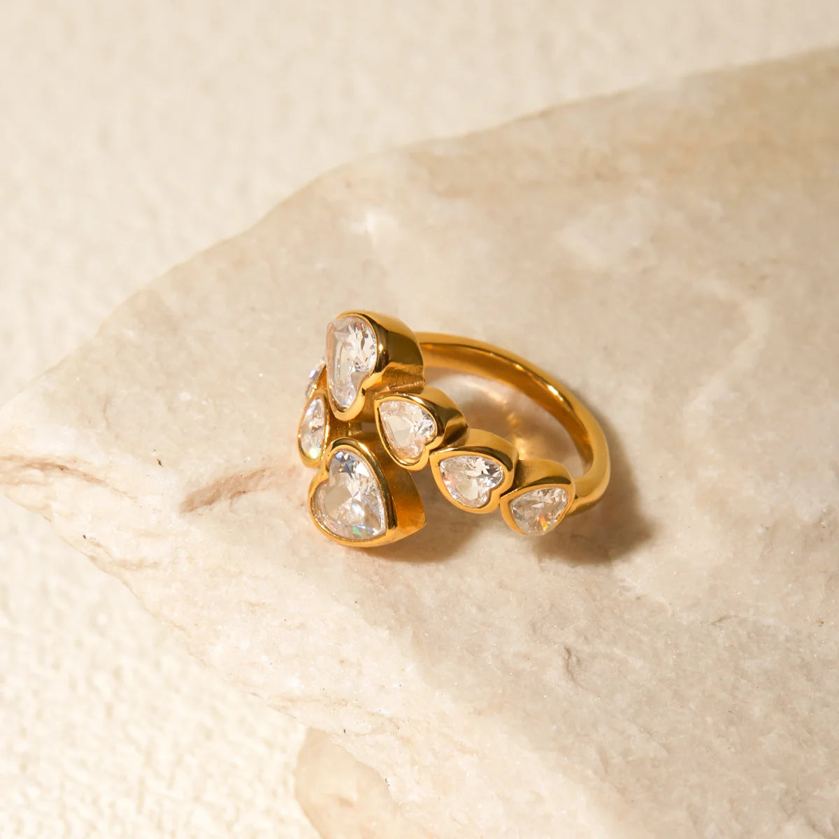 Heart Cluster Ring (Adjustable)