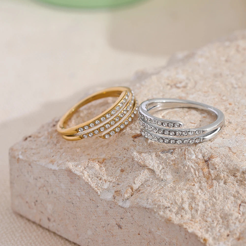 Double Band Zirconia Ring (Adjustable)