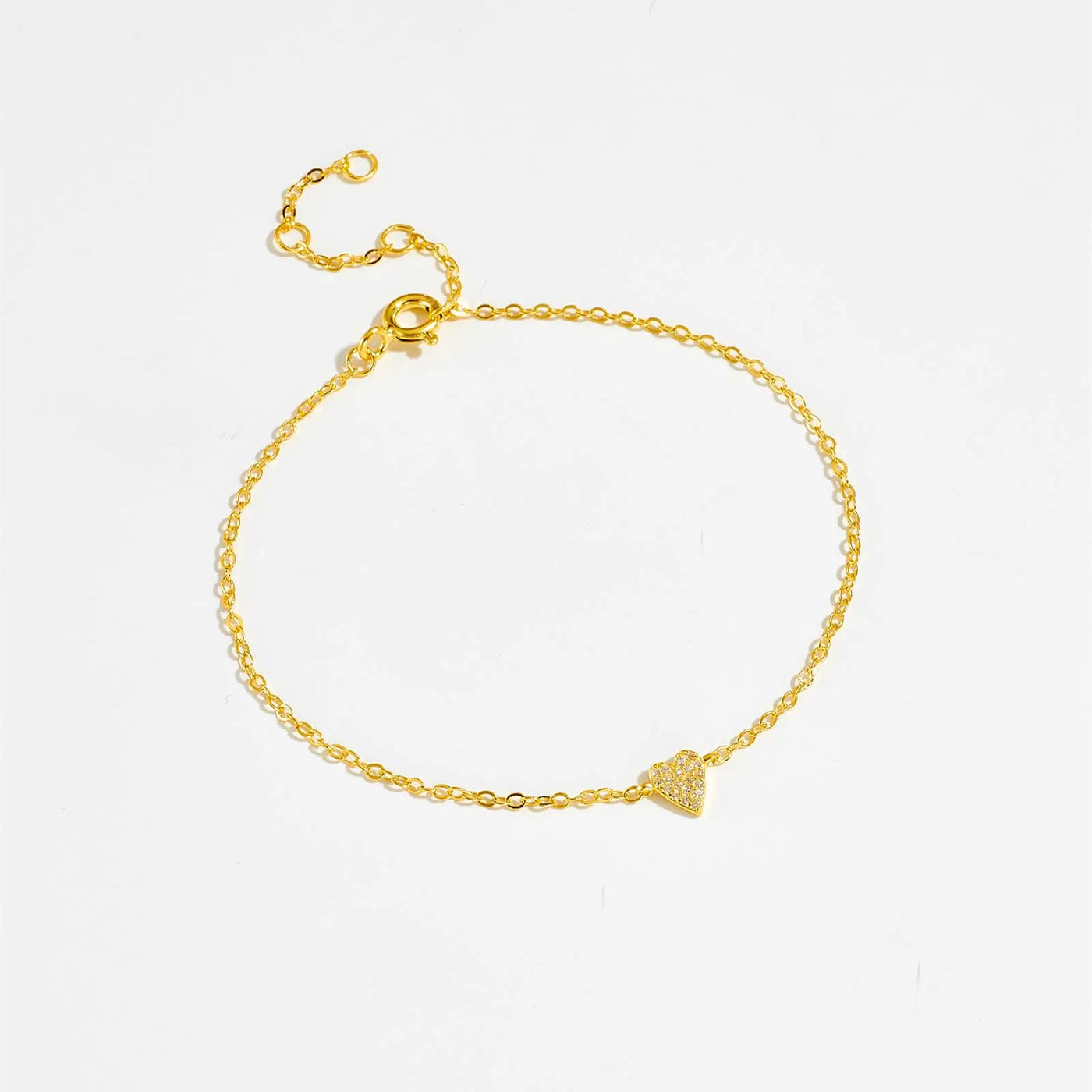 Pavé Heart Chain Bracelet | S925