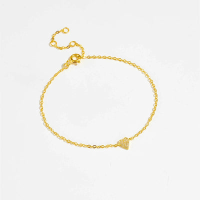 Pavé Heart Chain Bracelet | S925