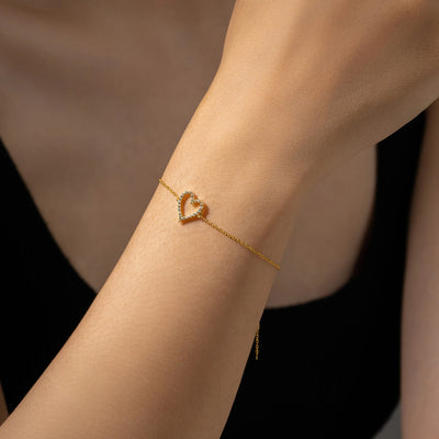 Heart Outline Chain Bracelet | S925
