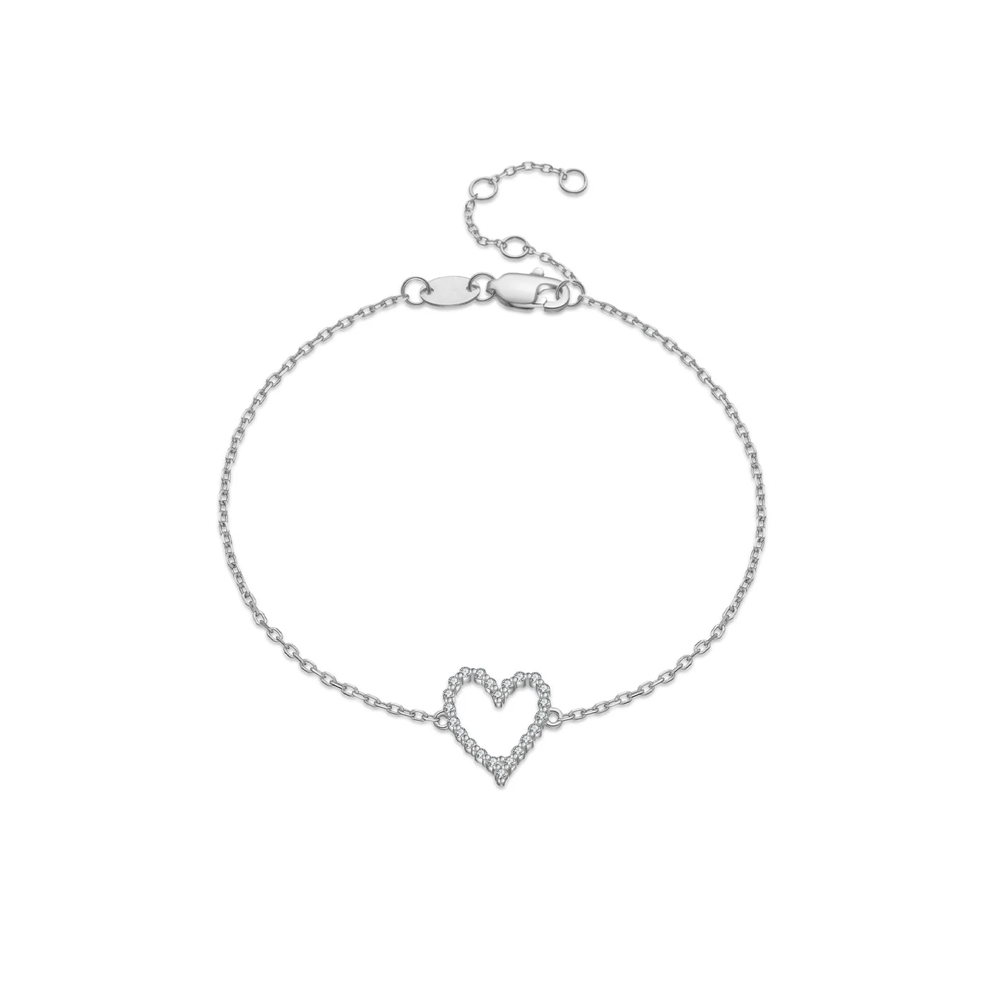 Heart Outline Chain Bracelet | S925