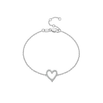 Heart Outline Chain Bracelet | S925